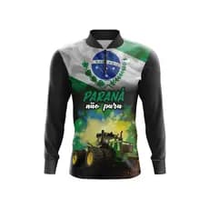 Camisa Camiseta Masculina Agro Proteção Uv50 Paraná Não Para
