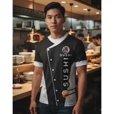 Uniforme Camiseta Sushi Sushiman Pronta Entrega Top
