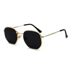Óculos de Sol Hexagonal Masculino Feminino  Retrô Clássico Proteção UV400