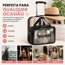 Necessaire Organizadora Compacta Portatil Alca Resistente Colors Variadas Maquiagem Viagem