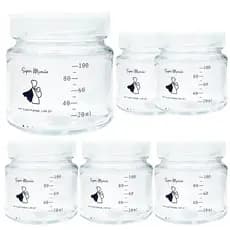 Potes Vidro para Armazenar Leite Materno Graduados 100ml 6 Unidades