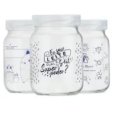 Kit 3 Potes Vidro Armazenar Leite Materno Decorados 360 Graduação 200ml