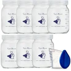 Kit 7 Potes para Leite Materno 200ml + Copo SIP 60ml para Aleitamento Materno