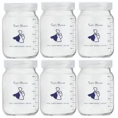 Kit 6 Frasco Vidro Armazenar Leite Materno - Graduação 200ml