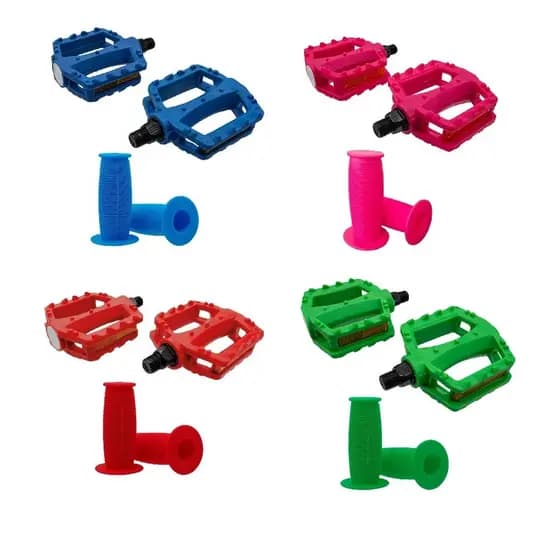 Pedal Infantil + Manopla 85mm Nylon 1/2 Rosca Fina Bicicleta