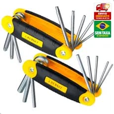 Ferramenta Canivete 8 em 1 Kit Allen e Torx Dobrável GP4079 GP4080 Compacta e Resistente