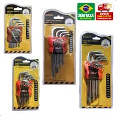 Jogo Chaves Allen Torx 36 Peças Tipo L Curta Média T10 a T50 Aço GP Tools Profissional