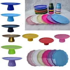 Kit 6 Boleira 21cm Monte Suas Cores Festa Bandeja Suporte Para Bolo Decoração Mesa Cores Candy Neon