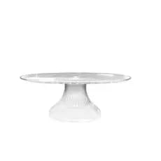 Boleira Grande Cristal Acrílica 30cm Lapidada Suporte para Bolo Cake Porta Bolos Decoração Centro de Mesa