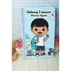 Caderno universitário personalizado com mascote | 01 OU 10 Matérias | Caderno 19 x 27 cm | caderno personalizado mascote