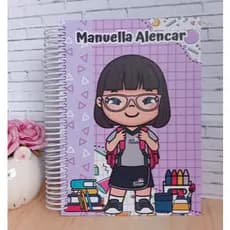 Caderno universitário personalizado com mascote | 01 OU 10 Matérias | Caderno 19 x 27 cm | caderno personalizado