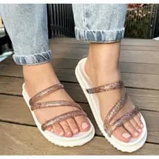 Sandalia Feminina Papete Nuvem Birken Plataforma Gliter Leve Macia Confortável   Papete em E.V.A.