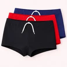 Sunga Boxer Masculina – Preto Azul Vermelho – Ajuste na Cintura – Kit Com 1 ou 2