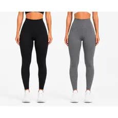 KIT 2 Calças Legging Feminina Elastica Academia Cintural Alta Exercicios Fitness Alta Qualidade