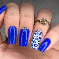 Película de unha olho grego cartela com 12 adesivos DVS - 084  Adesivos,películas,unhas,nails art,unhas decoradas
