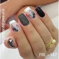 Película de unha cartela com 12 adesivos FRL - 147  Adesivos,películas,unhas,nails art,unhas decoradas