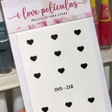 Película de unha corações cartela com 12 adesivos DVS  - 218 Adesivos,películas,unhas,nails art,unhas decoradas