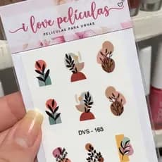 Película de unha cartela com 12 adesivos DVS - 165   Adesivos,películas,unhas,nails art,unhas decoradas