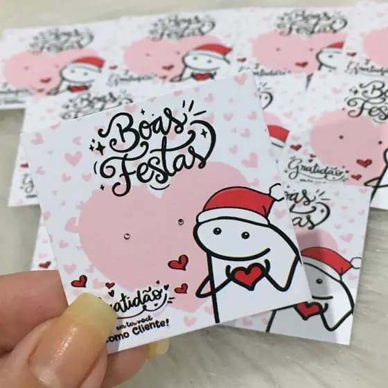 20 Tag (SEM FUROS) para brincos natal - FN 05 mimo cliente, mini cartão agradecimento, natalino, natal, flork