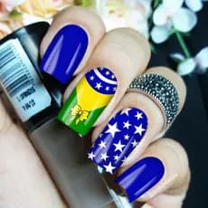 Adesivos de unhas Copa do mundo Brasil cartela com 12 películas CPM - 1038  /Adesivos,películas,unhas,nails