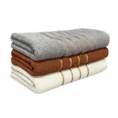 Kit 03 Toalha de Banho Dubai 100% Algodão 70x130cm Macia Grande