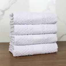 Kit 5 Pano de Prato Atoalhado Gourmet Branco Felpudo Grande 100% Algodão Alta Absorção