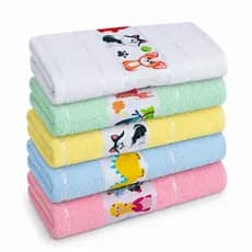 Kit 5 Toalha de Banho Infantil Kids Menina Menino 100% Algodão Macia com Desenho Estampa