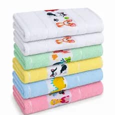 Kit 6 Toalha de Banho Infantil Kids Menina Menino 100% Algodão Macia com Desenho Estampa