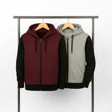 Jaqueta Moletom Ziper Raglan Duas Cores Masculino Premium