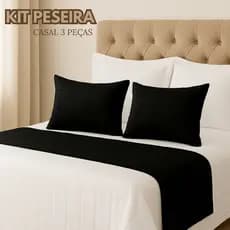 Kit Peseira Casal Com Capas De Almofadas Drapeada Baguete Cama Posta Em Tecido Suede