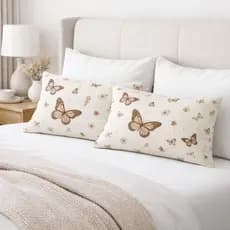Kit Capa de Almofada Baguete + Enchimento Percal 180 Fios Algodão Com Zíper Costura Decoração