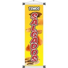 Banner Temos Salgados 90 x30cm pronto pra usar