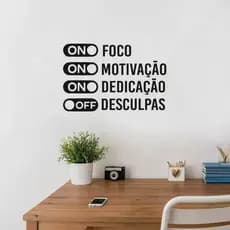 Adesivo De Parede Frases | Academia Motivação Foco Treino Crossfit Decorativo Sem Desculpas