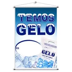 BANNER TEMOS GELO 40X50CM - IMPRESSÃO DIGITAL