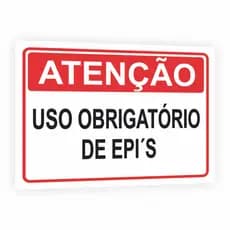 Placa De Sinalização Atenção Uso Obrigatório De EPI - Alta Durabilidade