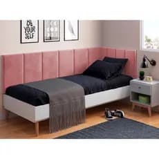 Cabeceira em L para Cama Box Solteiro Proteção Lateral Estofada - Várias Cores