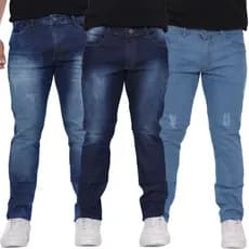 Kit 3 Calças Jeans Masculina Plus size e Normal Skinny Lycra