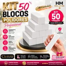 LIXA BLOCO - Kit 10/20/30/40/50 Lixas Bloco Polidora Para Unhas Gel Porcelana Polimento de Unha
