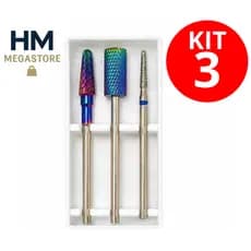 Kit 1/2/3 Brocas de Tungstênio / Diamantada Profissionais para Unhas de Gel e Unhas de Porcelana