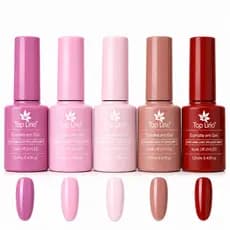 Kit 5 Esmaltes em Gel Led Uv Lirio / K&S p/ Unhas Manicure Top Coleções de Esmaltes