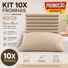 Kit 10 Fronhas 50x70 Macias Luxo MicroPercal Cores Variadas