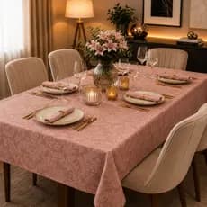 Toalha de Mesa Jacquard Premium 4 6 e 8 Lugares Elegante Fácil Limpeza Oferta