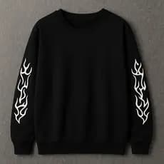 Moletom Gola Redonda S/ Capuz  Estilo Fogo Tendência 2025  Inverno Streetwear