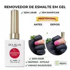 Remover Gel UV 15ml Removedor Esmalte em Gel Profissional com ANVISA Magic Remover Unhas Gel Fibra