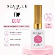 Top Coat SeaBlue 15ml  Brilho Espelhado Não Amarela com Alta Resistência Anvisa
