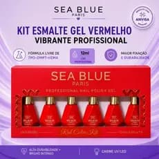 Kit Esmalte em Gel 6 Cores Tons Vermelhos SeaBlue UV LED Alta Duração