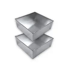 KIT 2 FORMAS QUADRADAS PARA BOLO ALTAS 20X20X10 ALUMÍNIO ASSADEIRAS