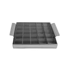 KIT CORTADOR 5X5 C/25 PEDAÇOS INOX ASSADEIRA 25X25X3 BROWNIE ARO QUADRADO CAVIDADES
