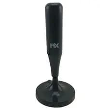Antena Digital Amplificada HDTV VHF UHF Cabo 1,8 Metros Base Magnética Conector 90º Compativel com todas TVs Digitais
