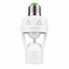 Sensor de Presença Movimento E27 360° Até 6 Metros Luz Acende Sozinha Ao Detectar Movimento